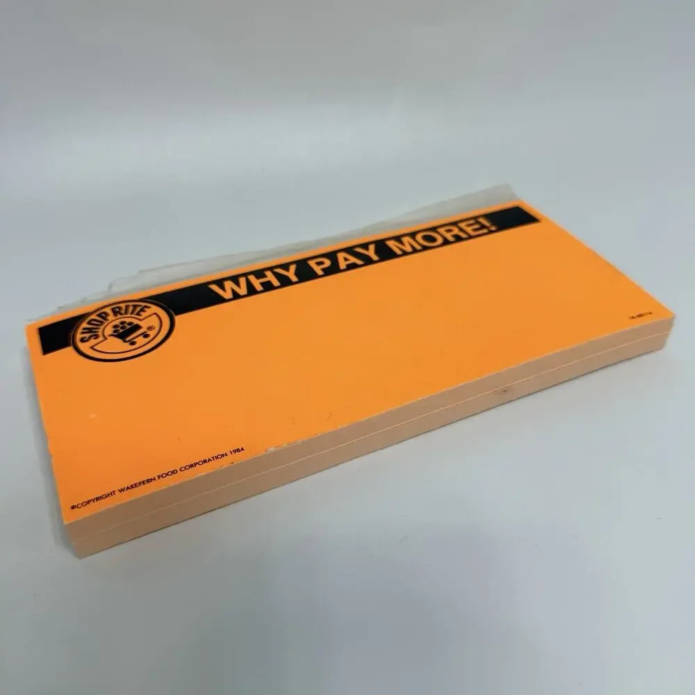 40 Vtg Shop Rite Sale Tags Signs Advertising Price 1984 Wakefern Orange Neon 8
